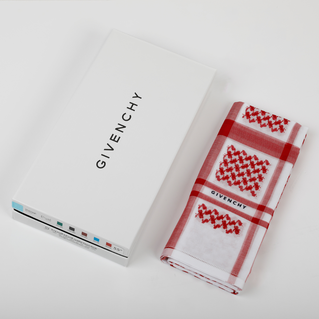 Formal red Givenchy shemagh 2024