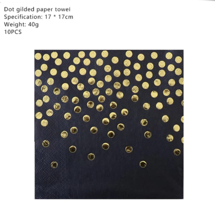 Black Napkin Your Golden Points