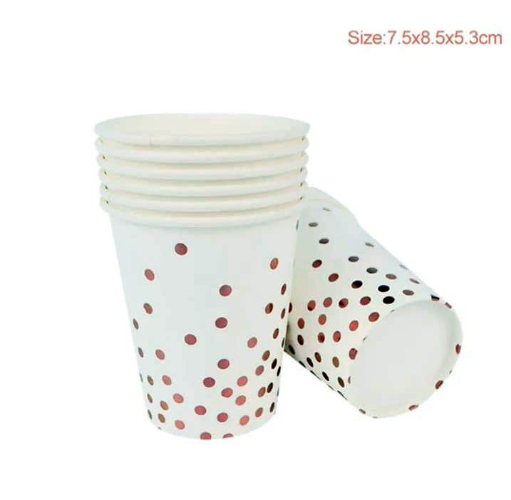 Rose gold dots cups 