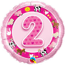 HAPPY BIRTHDAY NO 2 FOIL BALLOON SIZE 46 CM