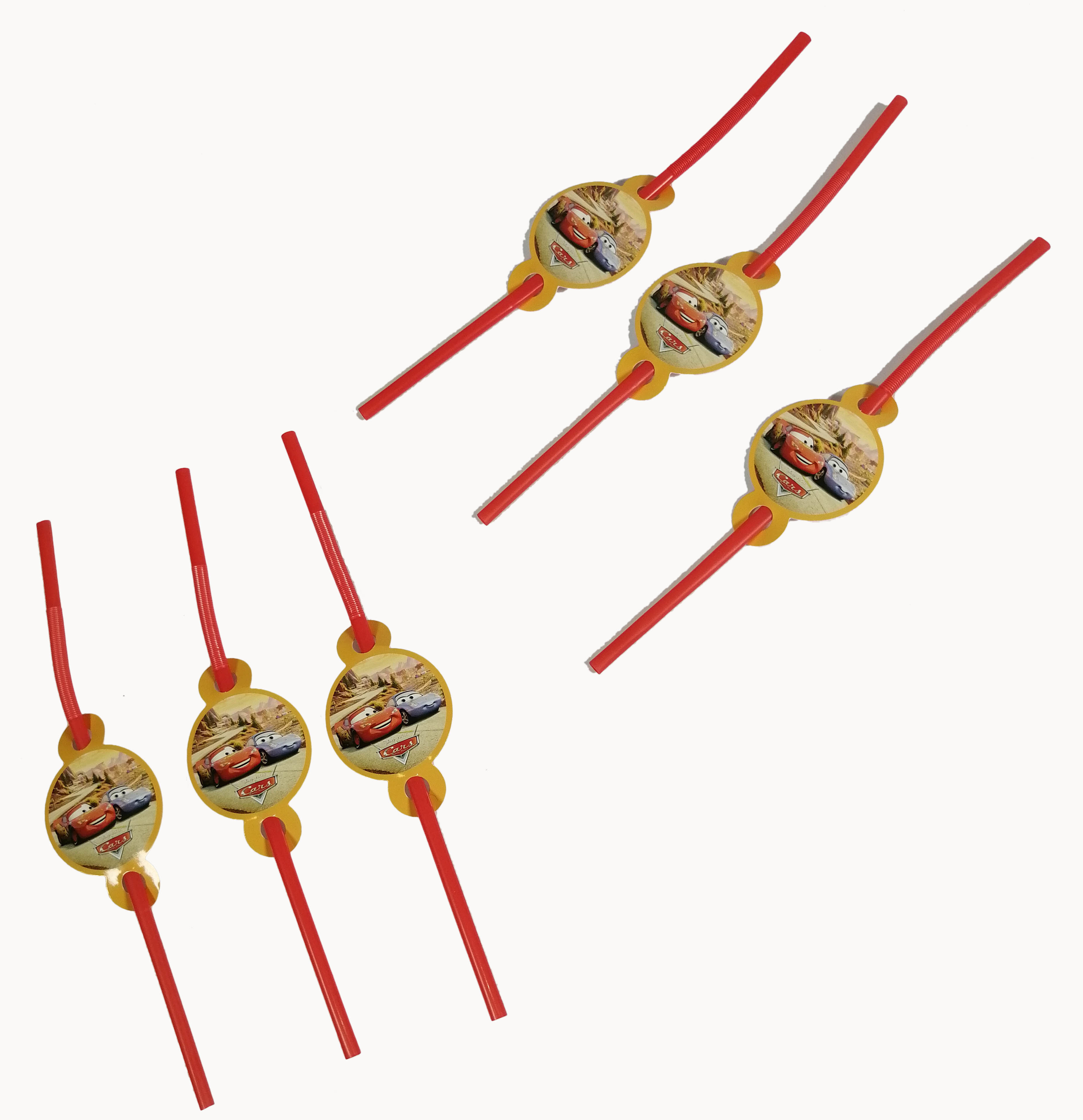 CARS DRINKING STRAWS 6 PCS
