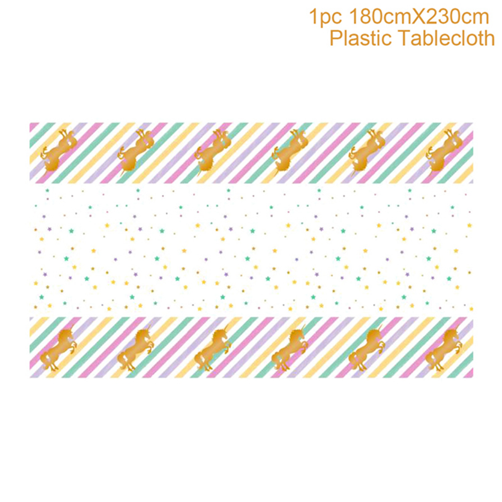 مفرش طاولة يونيكورن ذهبي مقاس 230X180 سنتمتر