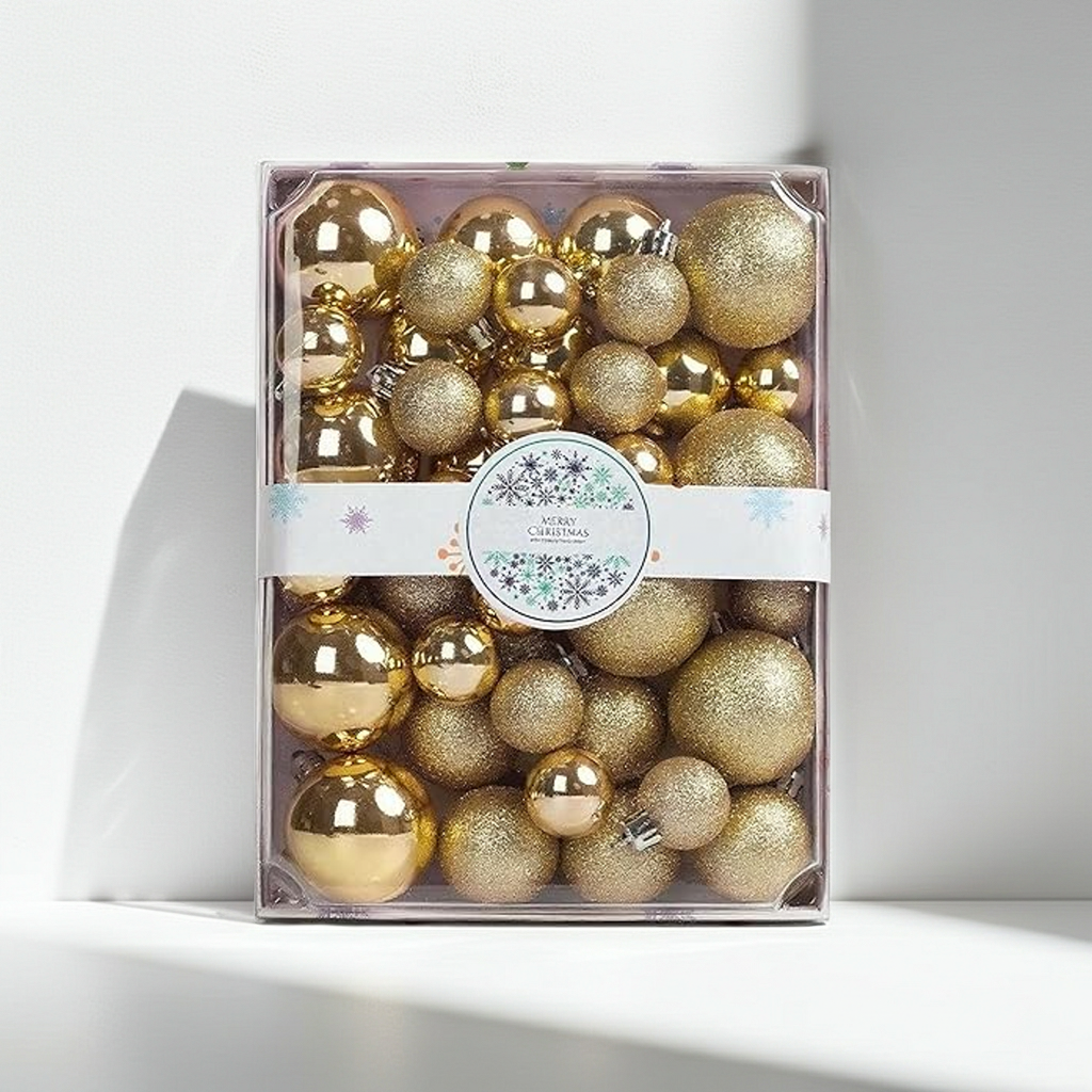 Golden balls for New Year's decorations