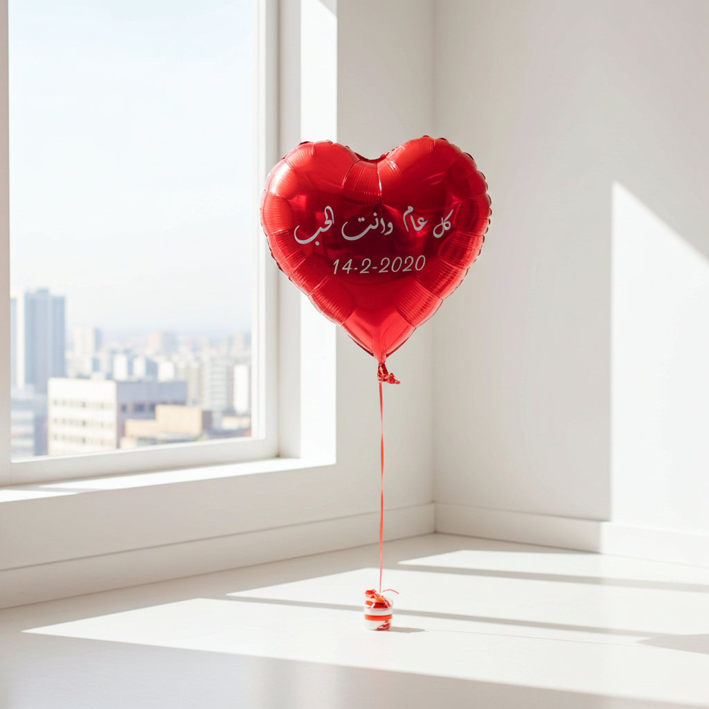 Red Heart Balloon Size 18 In With Print