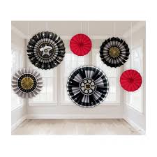 PAPER FAN DECORATIONS 6 PCS 