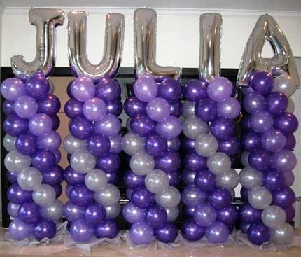 PURPLE COLOR BALLOONS WITH SILVER LETTERS