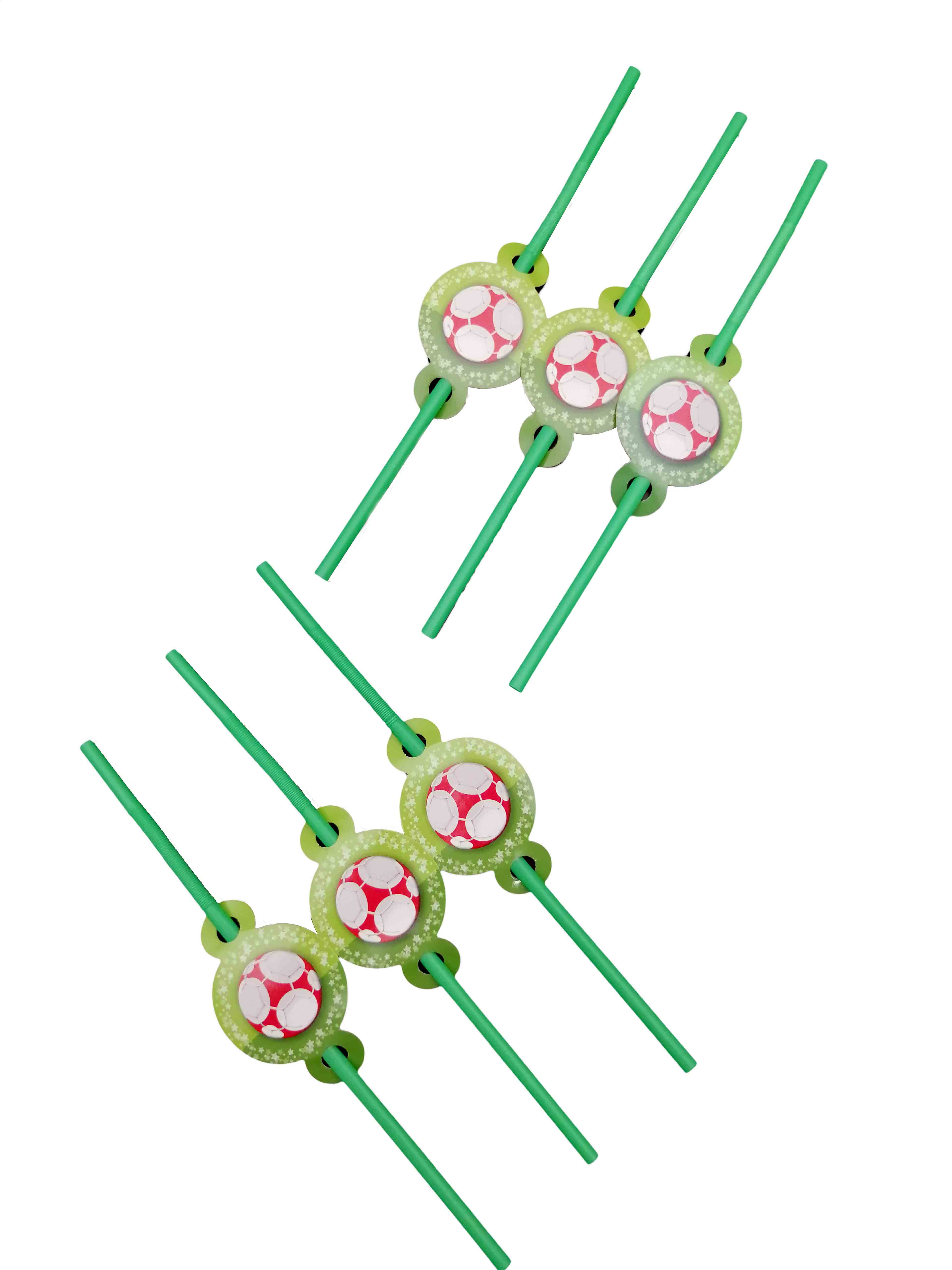 SOCCER DRINKING STRAWS 6 PCS