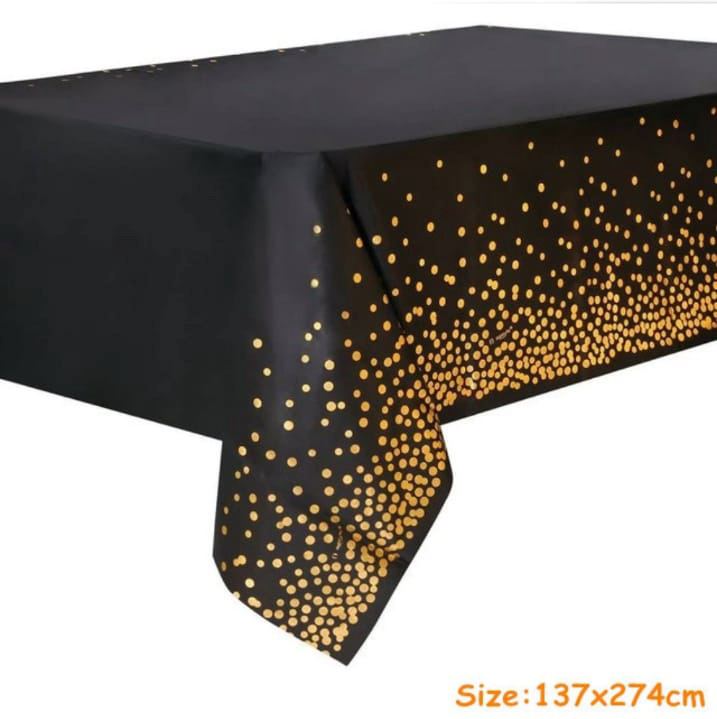 Black gold dots table Cover 