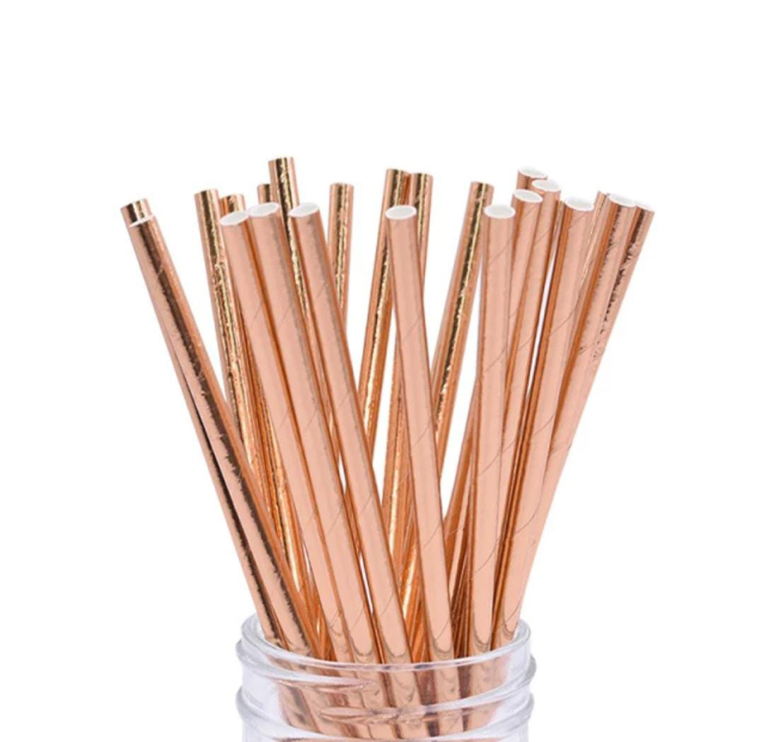 Rose Gold Drinking Straws