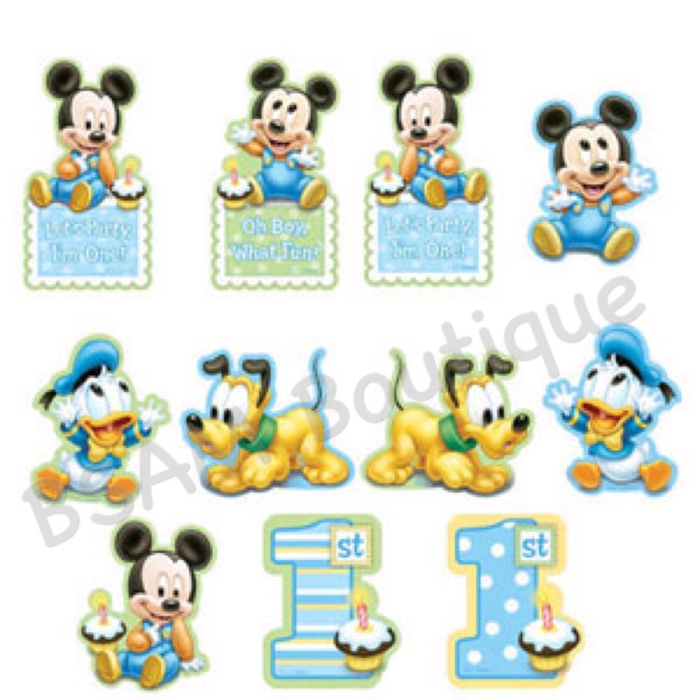 MINNIE MOUSE CUTOUT 1ST BIRTHDAY 12 PCS