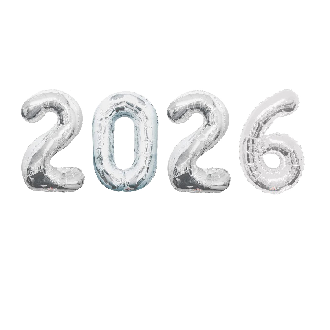 بالونات 2026 فضي 