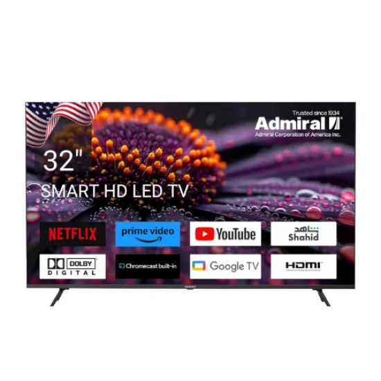 شاشة تلفزيون 32 بوصة ادميرال سمارت 4K LED – Android 12 – اسود 