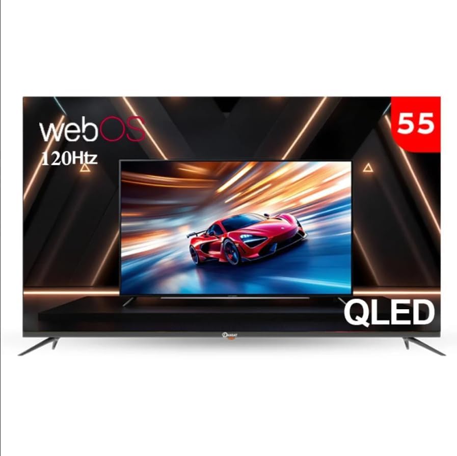  تلفزيون ذكي  من دانسات بشاشة QLED مقاس 55 بوصة بدقة وضوح 4 كيه الترا اتش دي ومعدل تحديث 120HZ ويعمل بنظام التشغيل ويب او اس 