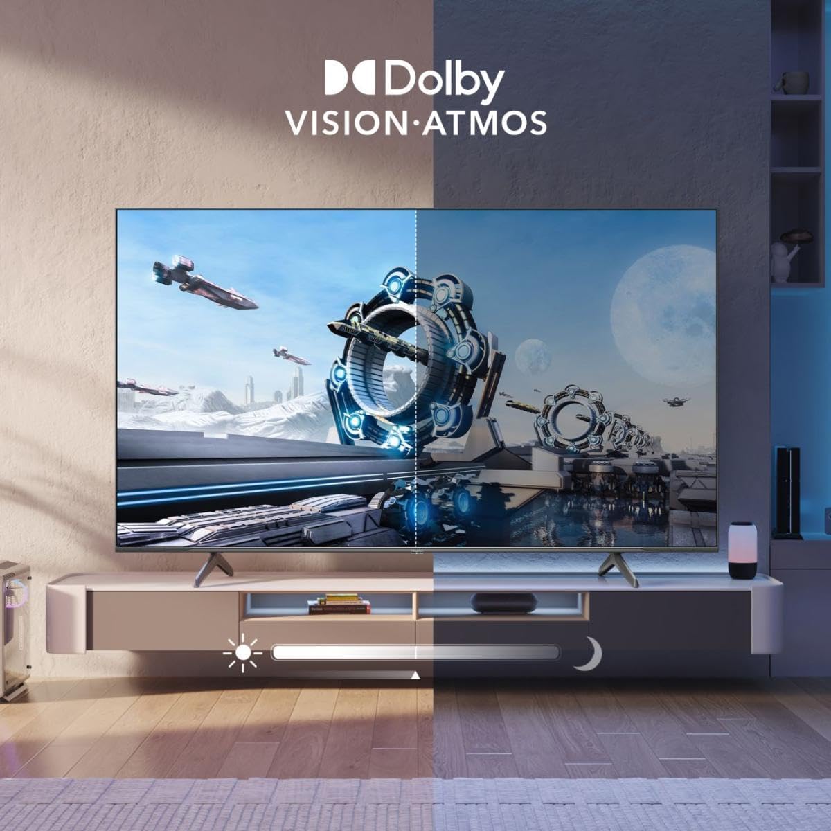  تلفزيون ذكي 65 بوصة QLED بدقة 4K الترا HD بصوت دولبي اتموس ونظام تشغيل فيدا الذكي ومعدل تحديث 144 هرتز ووضع الألعاب وتقنية الصور بالذكاء الاصطناعي من هايسنس 