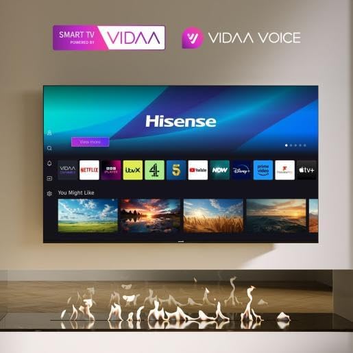  شاشة تلفزيون هايسنس الذكية 100E72N، بحجم 100 بوصة، دقة 4K، تقنية QLED، معدل تحديث 120 هرتز، 4 منافذ HDMI، و2 منفذ USB 