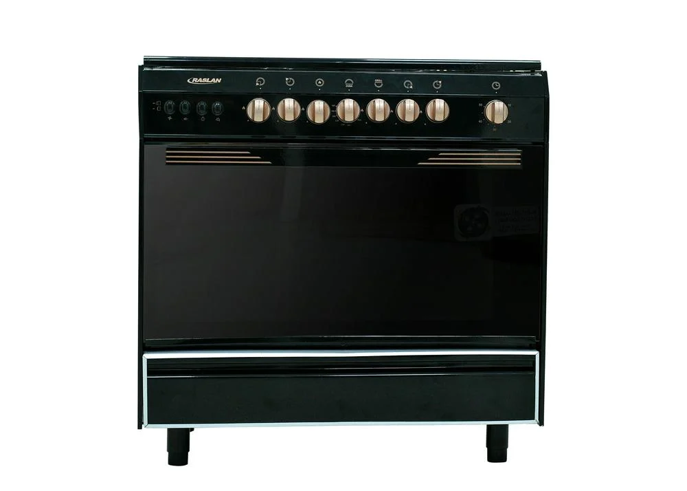 فرن غاز رسلان 5 عيون 60*90 استيل مع مروحة - 9905RM-N 