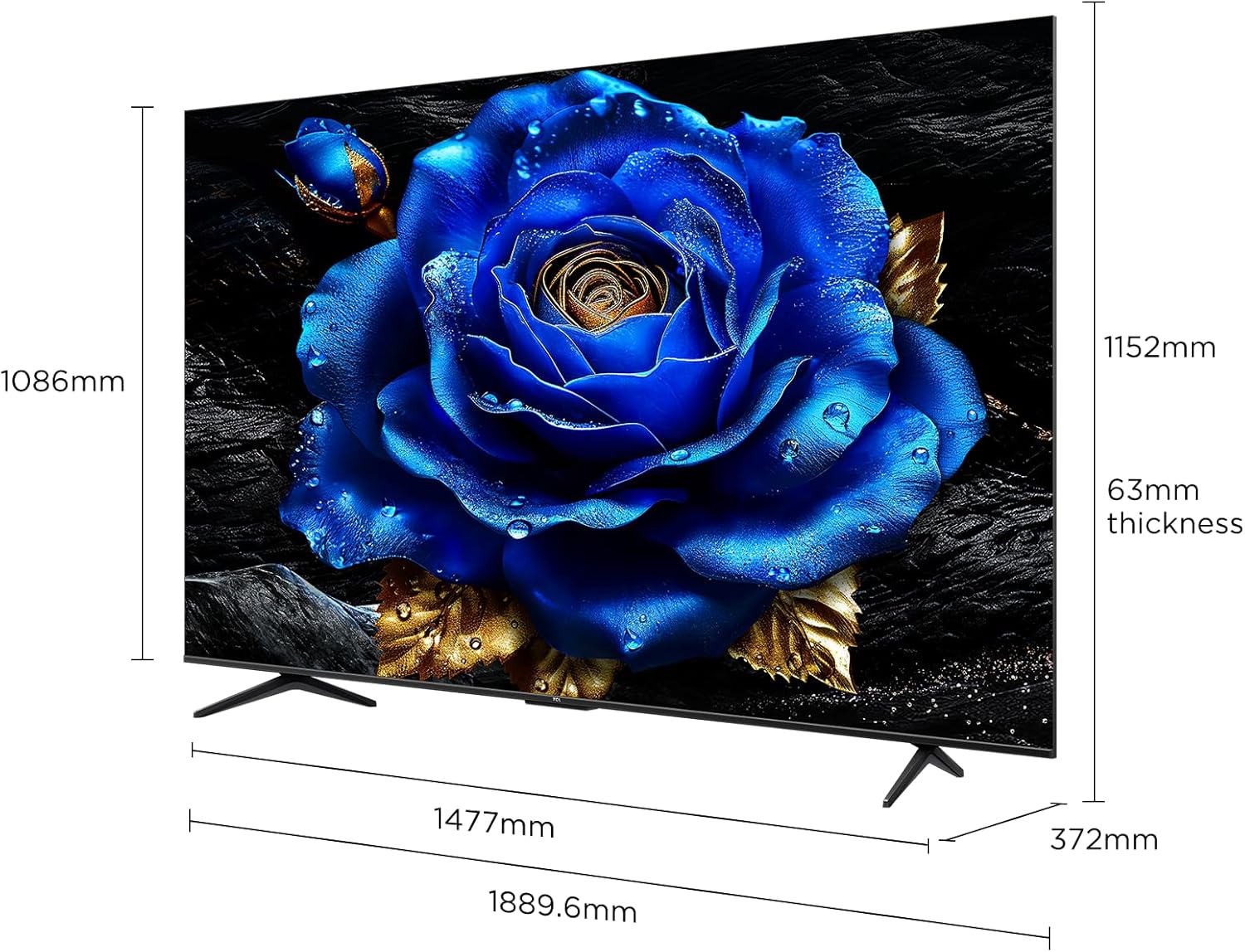  تي سي ال شاشة 85 بوصة كيوليد (4k-UHD)، سمارت جوجل تي في، 120 هرتز(DLG) 