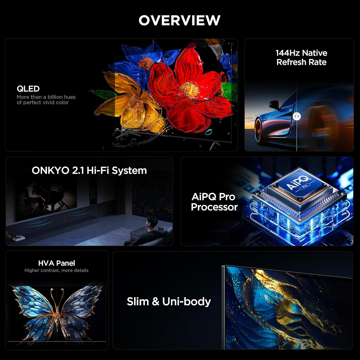  تي سي ال TCL تلفزيون ذكي 98 بوصة QLED – 4K 144Hz نظام جوجل تي في 4K QLED Google TV Gaming 