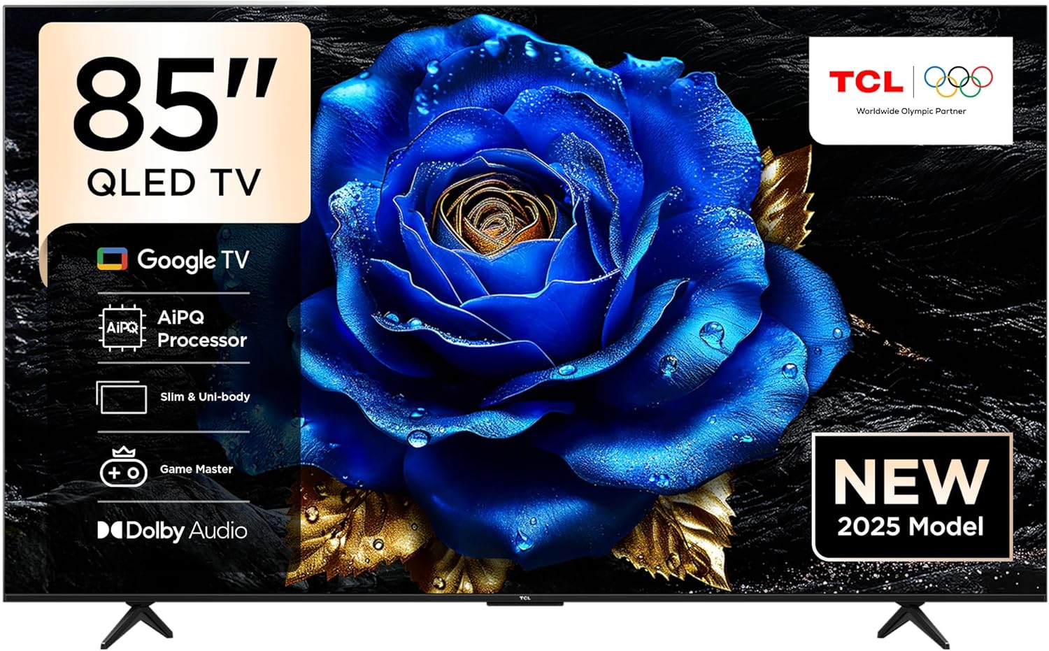  تي سي ال شاشة 85 بوصة كيوليد (4k-UHD)، سمارت جوجل تي في، 120 هرتز(DLG) 