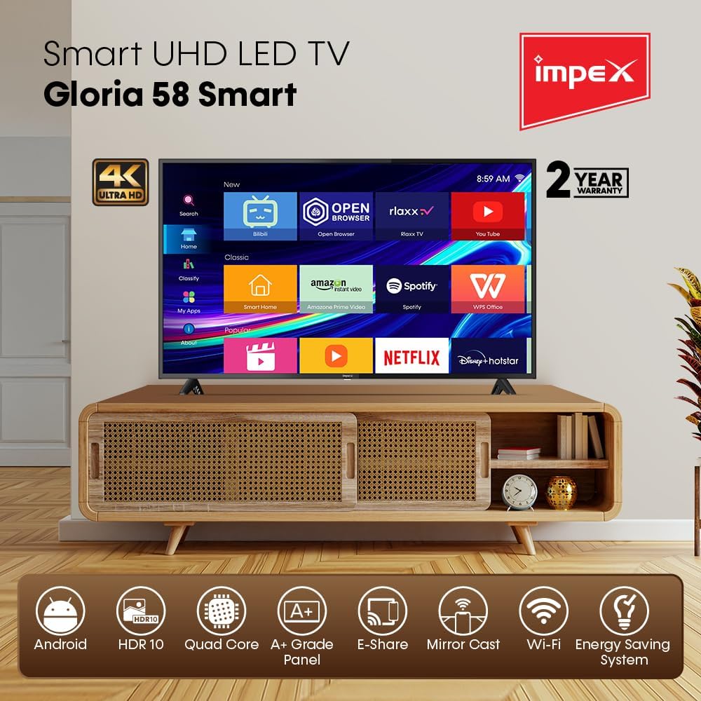  شاشة امبكس 58 سمارت 4K اندرويد 