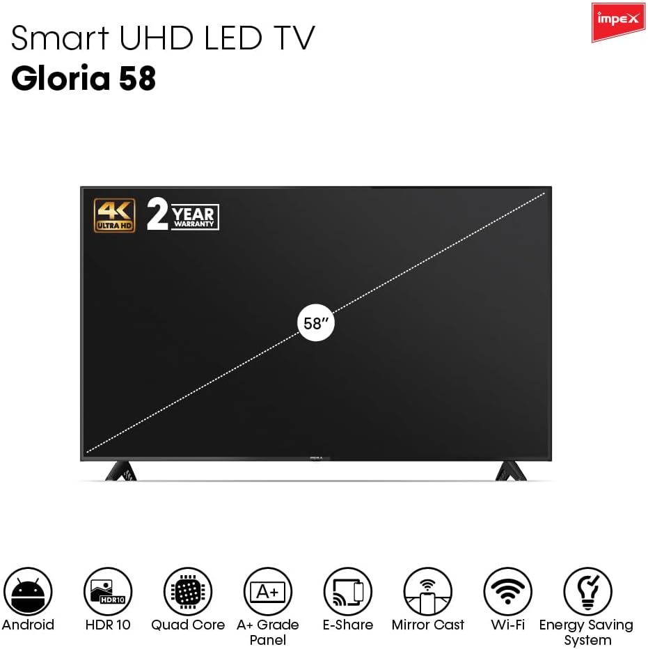  شاشة امبكس 58 سمارت 4K اندرويد 