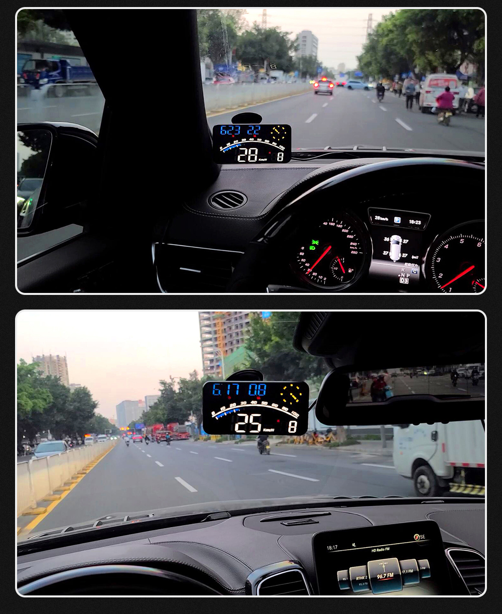 Car Head Up Display HUD Odometer Overspeed Alarm Universal with