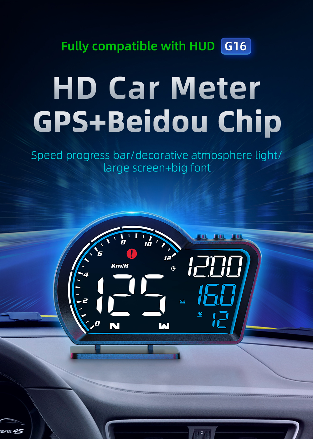 G10 Car HUD GPS Speedometer Head Up Display Digital Smart System