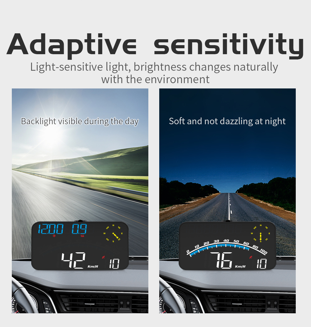 Wisfunlly Head Up Display G10, Digital GPS Speedometer Universal Car HUD  Speedometer Display Speed with Speed MPH/Compass Direction/Fatigue Driving  Reminder/Overspeed Alarm for All Vehicle price in Saudi Arabia,   Saudi Arabia
