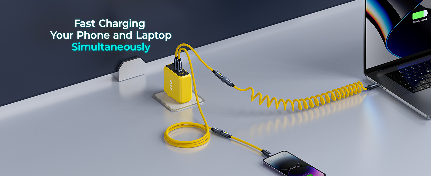 AOHI Lightning & USB-C Kabel Set, 8 in 1 PD3.1 bis zu 240W Typ C Kabelset  für schnelles Aufladen mit MFi zertifiziertem iPhone Fast Charge,14  Zoll,Air/iPad Pro und Andere Laptops : 