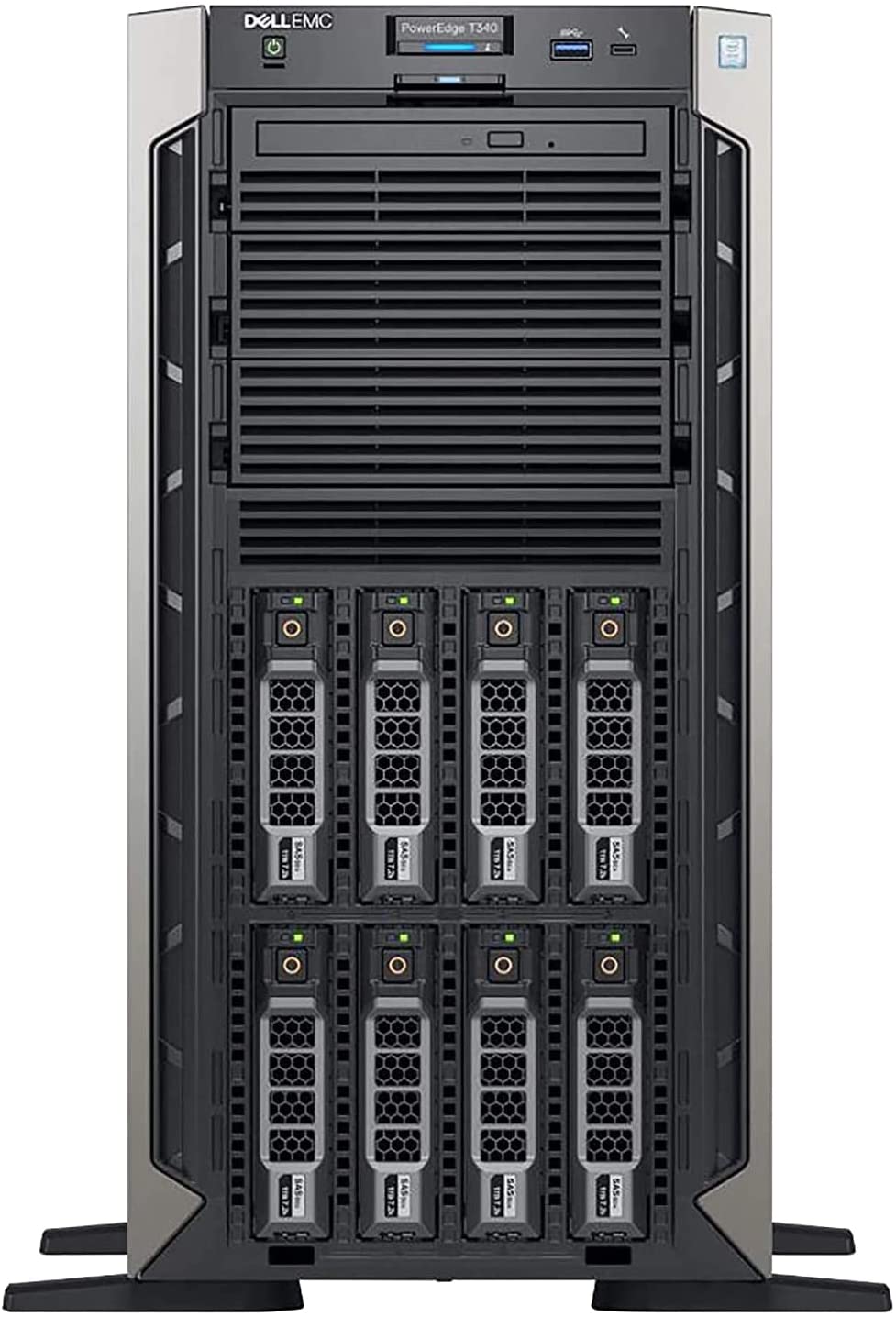 Dell PowerEdge Server T340 Tower Intel Xeon E2124, 8GB Ram, 2TB Hard Drive, PERC H330 RAID, DVD+/-RW ROM, iDrac9, Express, Single, Hot-plug Power Supply 1+0, 495W