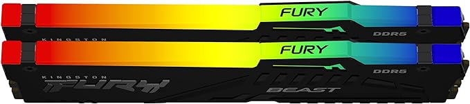 RAM DDR5 Kingston 16GB 5200MTz Fury Beast RGB 2X8GB KF552C40BBAK2
