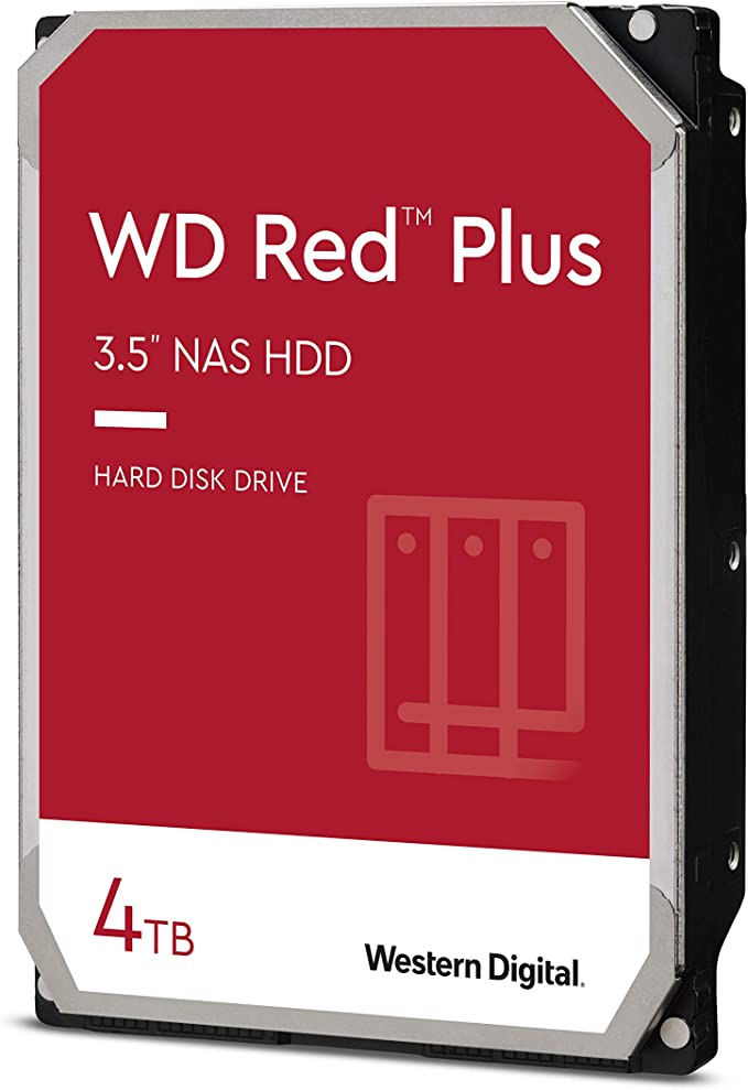 قرص صلب داخلي من ويسترن ديجيتال WD Red Plus سعة 4 تيرابايت NAS, فئة 5400 دورة في الدقيقة ، SATA 6 جيجابت / ثانية ، ذاكرة تخزين مؤقت سعة 128 ميجابايت ، 3.5 بوصة