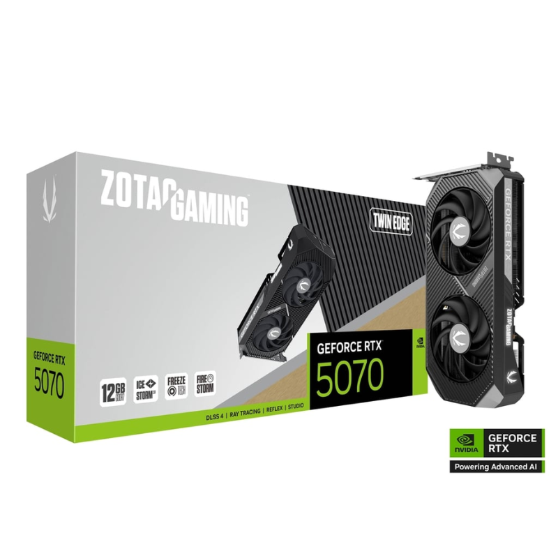 nVGA ZOTAC GeForce RTX 5070 (ZT-B50700E-10P) BLACK, 2 fan