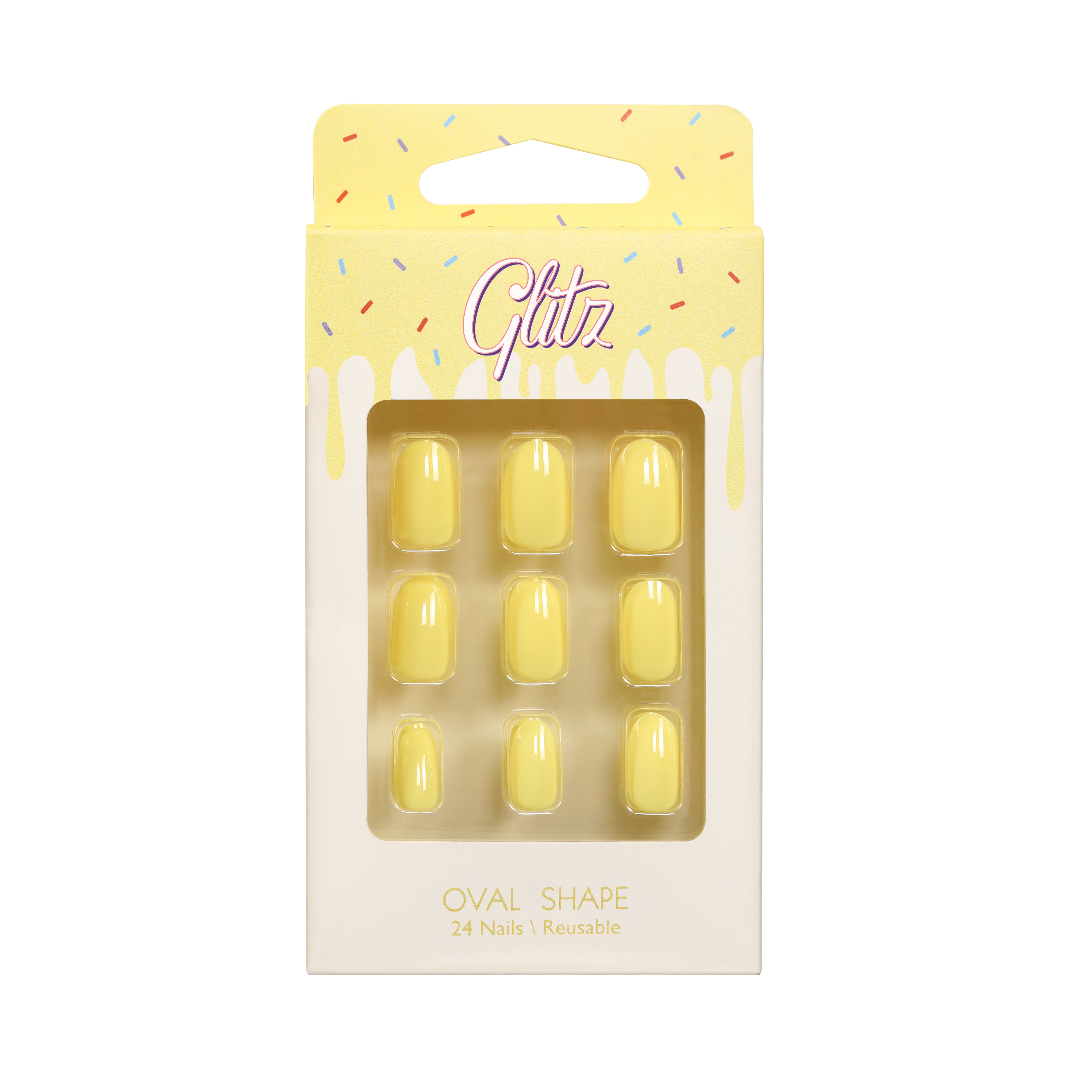 Glitz Nails oval shape Lemonad