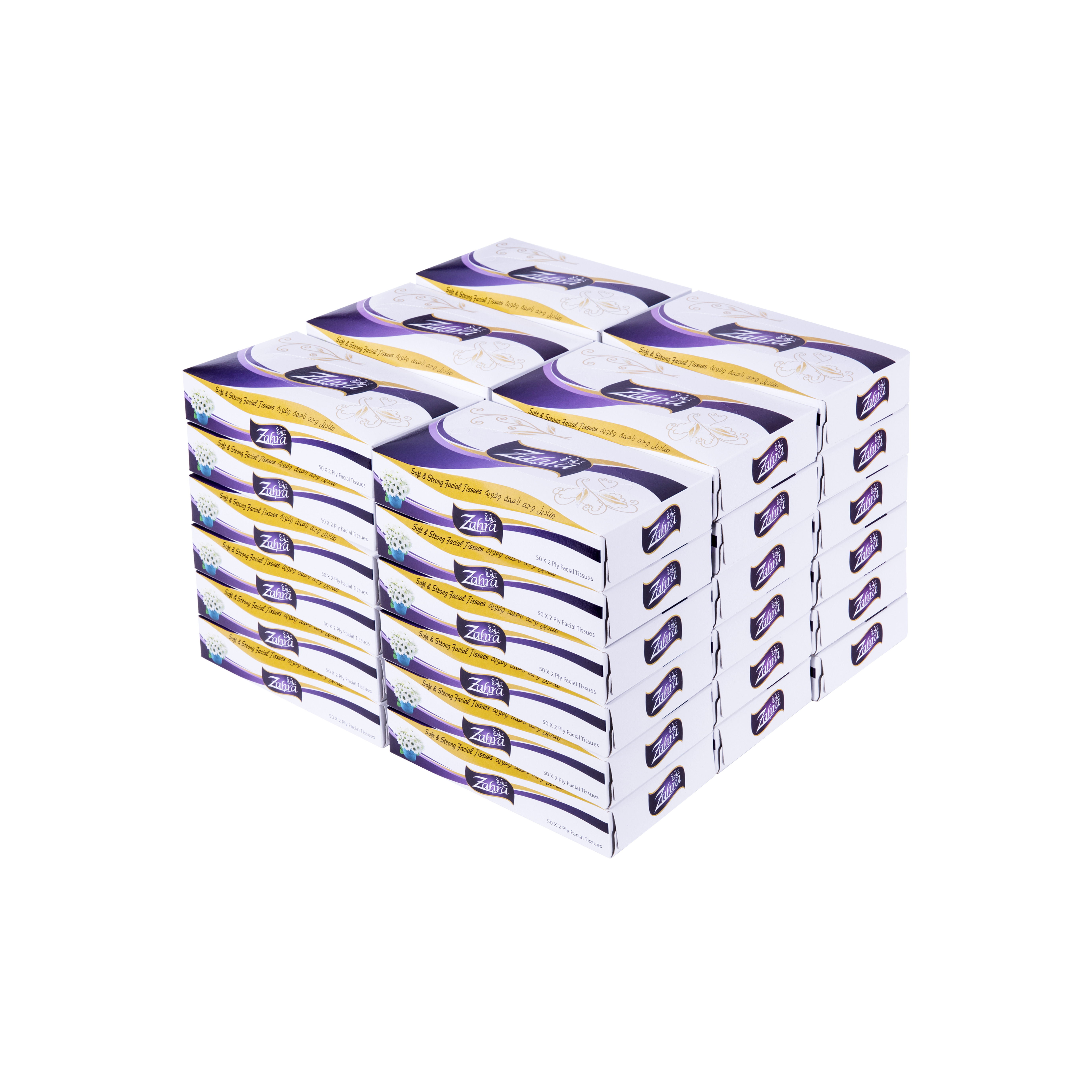 Bundle Facial Tissues Zahra - 50 Tissue 2 Ply x 36 Boxes