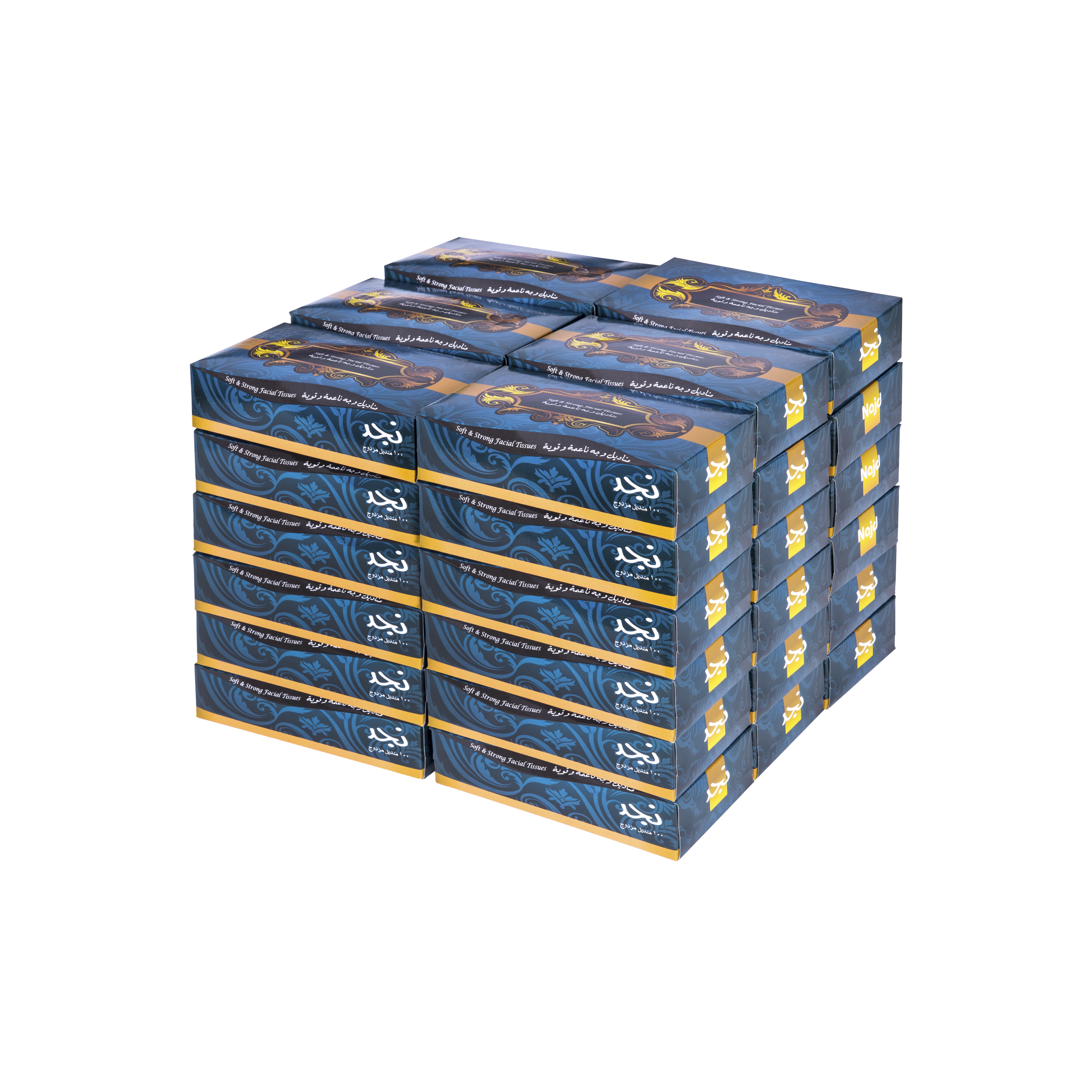 Bundle Facial Tissues Najd Blue - 100 Tissue 2 Ply x 36 Boxes