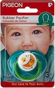  PIGEON RUBBER PACIFIER OLIVE STAR GREEN N861 