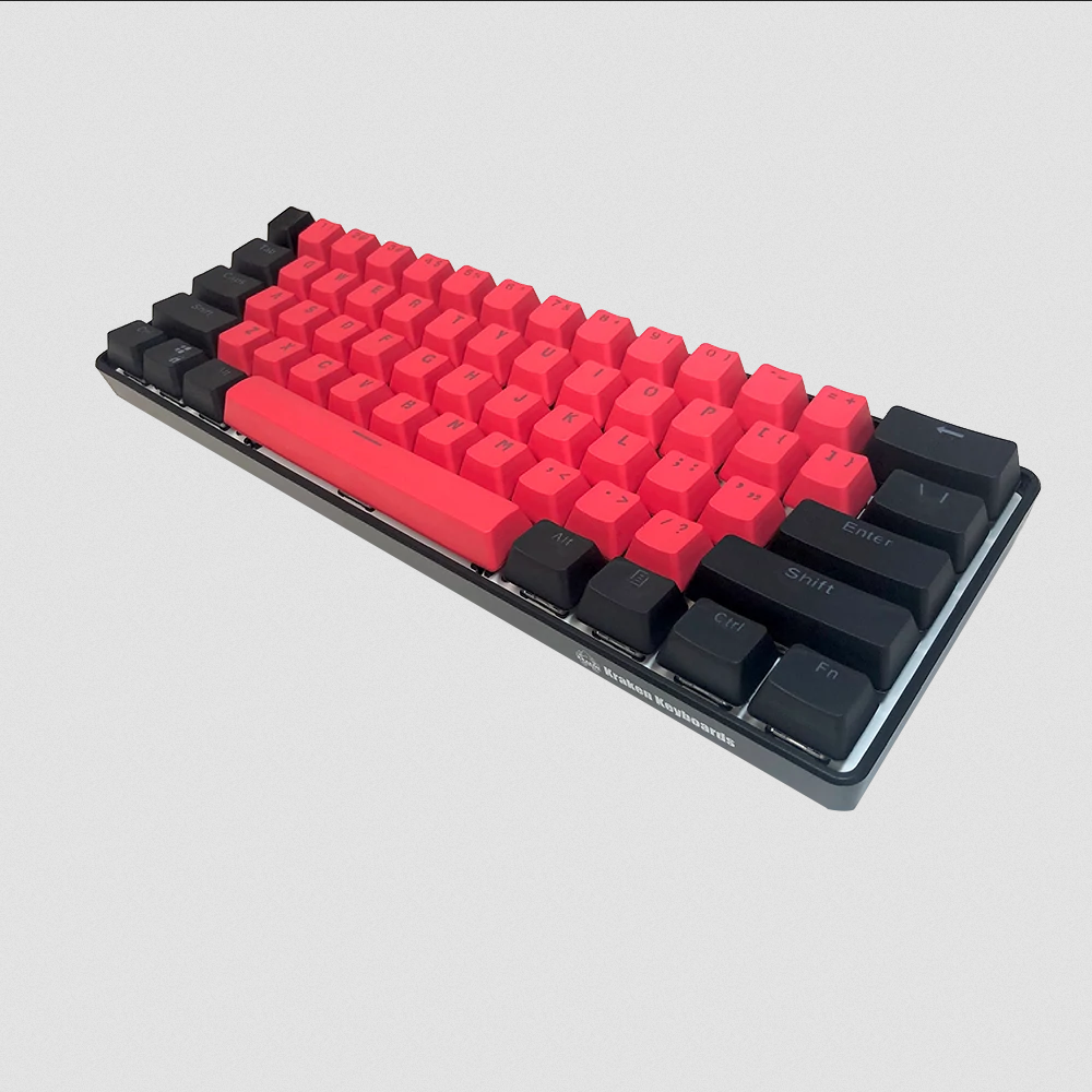  غطاء مفاتيح 60 بالمائة ، أحمر وأسود مجموعة أغطية مفاتيح PBT OEM Costume Ducky Keycap مع مفتاح سحب للكرز MX سويتش GH60 / RK61 / Anne Pro 2 / Poker لوحة مفاتيح ميكانيكية للألعاب، تصميم (عربي)