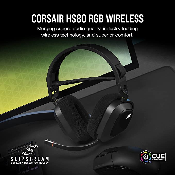 CORSAIR HS80 RGB WIRELESS Premium Gaming Headset سماعة العاب 