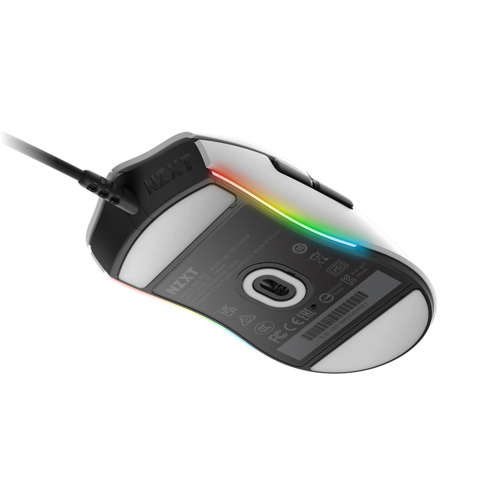 ماوس أبيض NZXT Lift - MS-1WRAX-WM - PC Gaming Mouse - Lightweight Ambidextrous Mouse