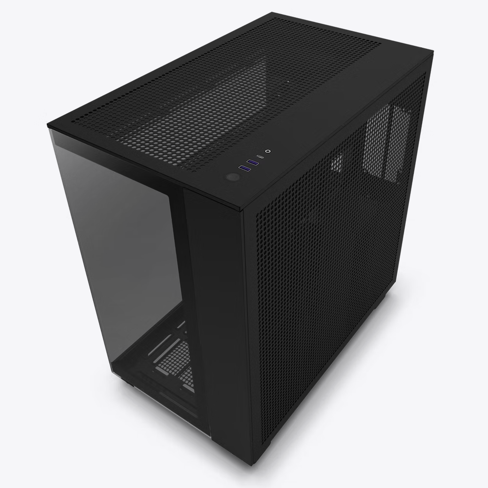  H9 Flow  Dual-Chamber Mid-Tower Airflow Case صندوق  أسود