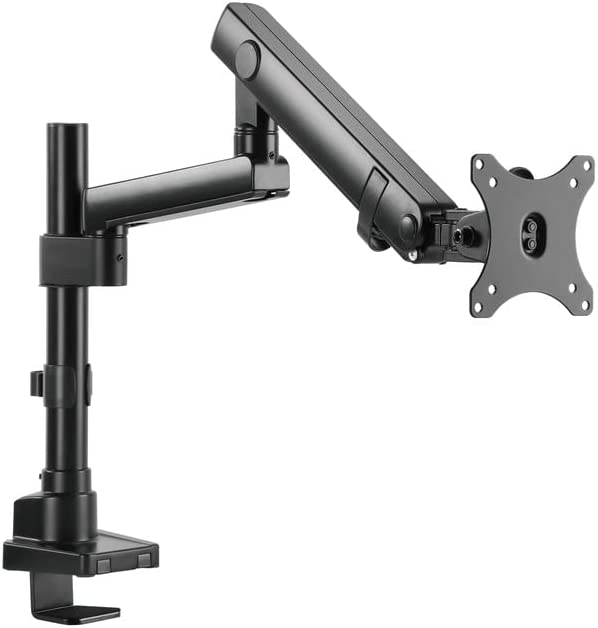 حامل شاشةTwisted Minds Aluminum Single 17-32 Inch Lcd Slim Pole Monitor Desk Mount Fully AdjUStable Gas Spring Stand For Display , 17.6Lbs Weight Capacity-Assisted Monitor Arm