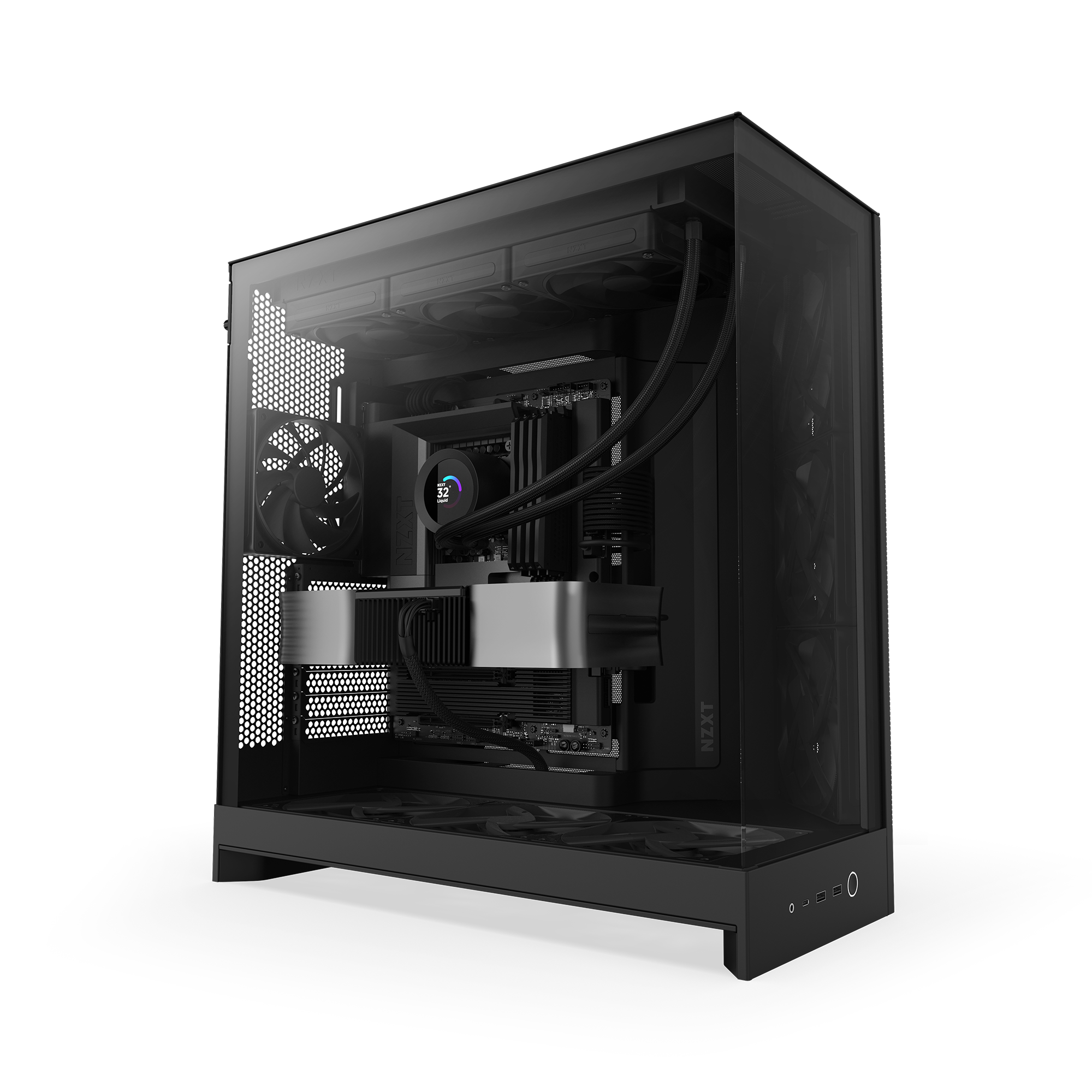 صندوق أسود NZXT H9 Flow (2025) – Dual-Chamber ATX – 420mm Radiator