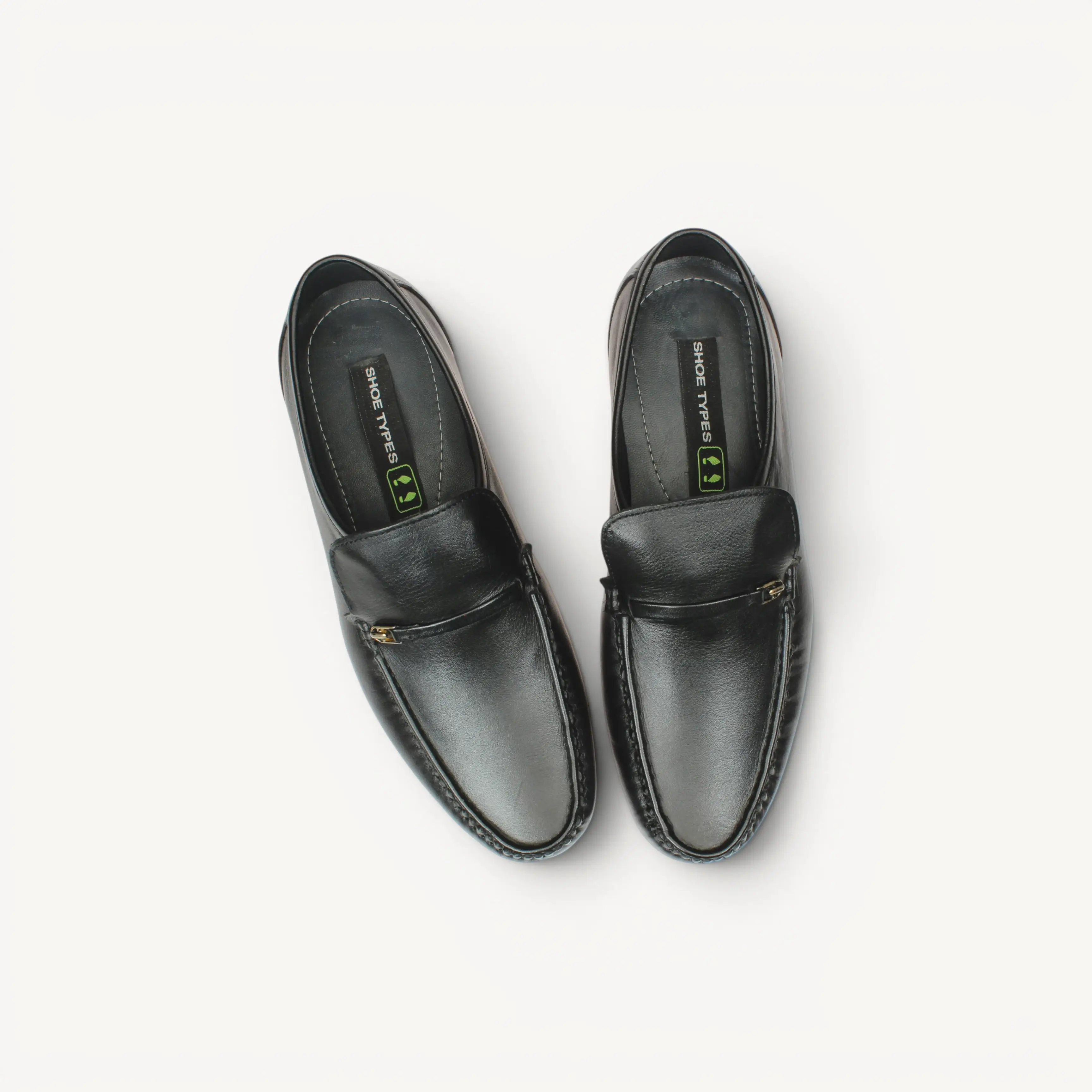 حذاء رجالي رسمي أسود سليب اون فاخر من Shoe Types تصميم أنيق للمناسبات والعمل