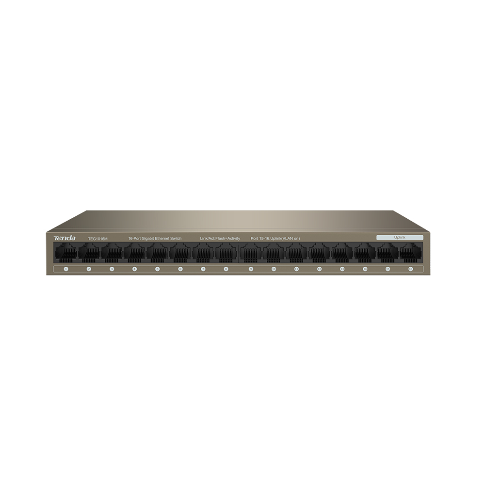 محول إيثرنت جيجابت 16 منفذ من تيندا - موديل TEG1016M