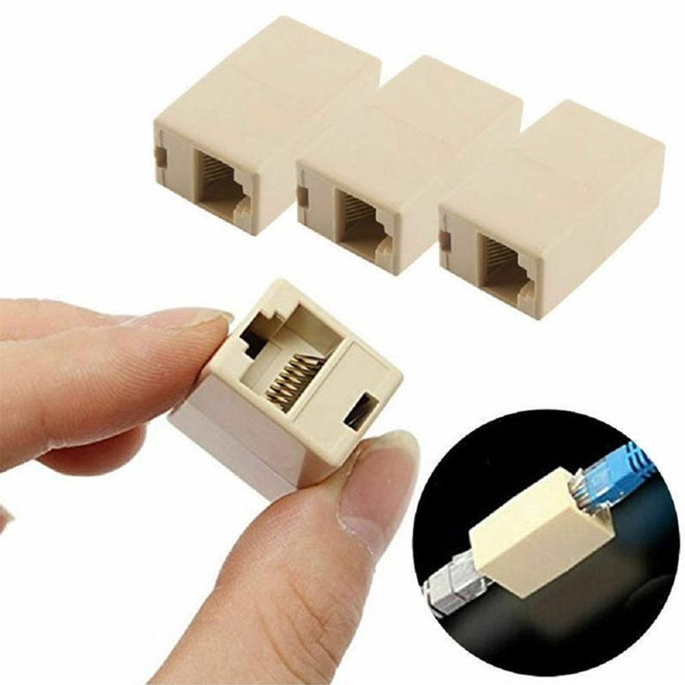 مقرنة إيثرنت RJ45 أنثى إلى أنثى لكابلات الإنترنت(20 قطعه)