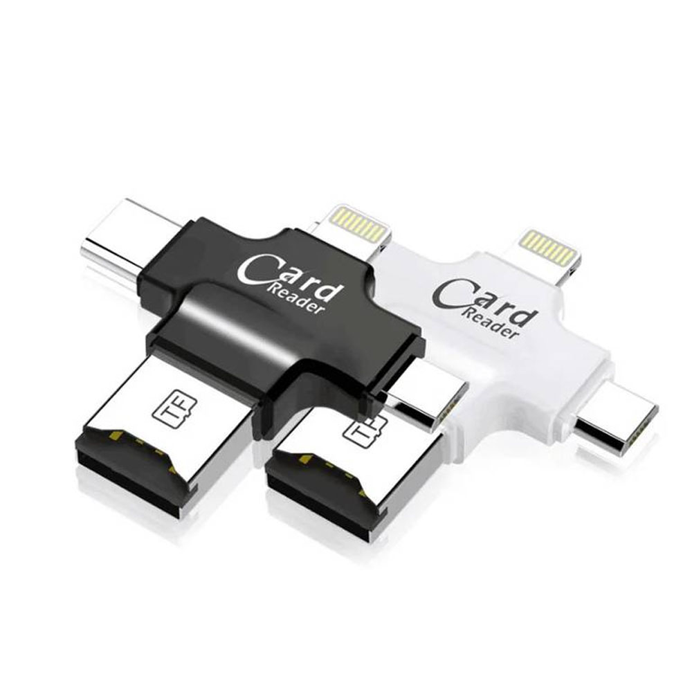 قارئ بطاقات متعدد مع محول USB من النوع C ومحول OTG HUB