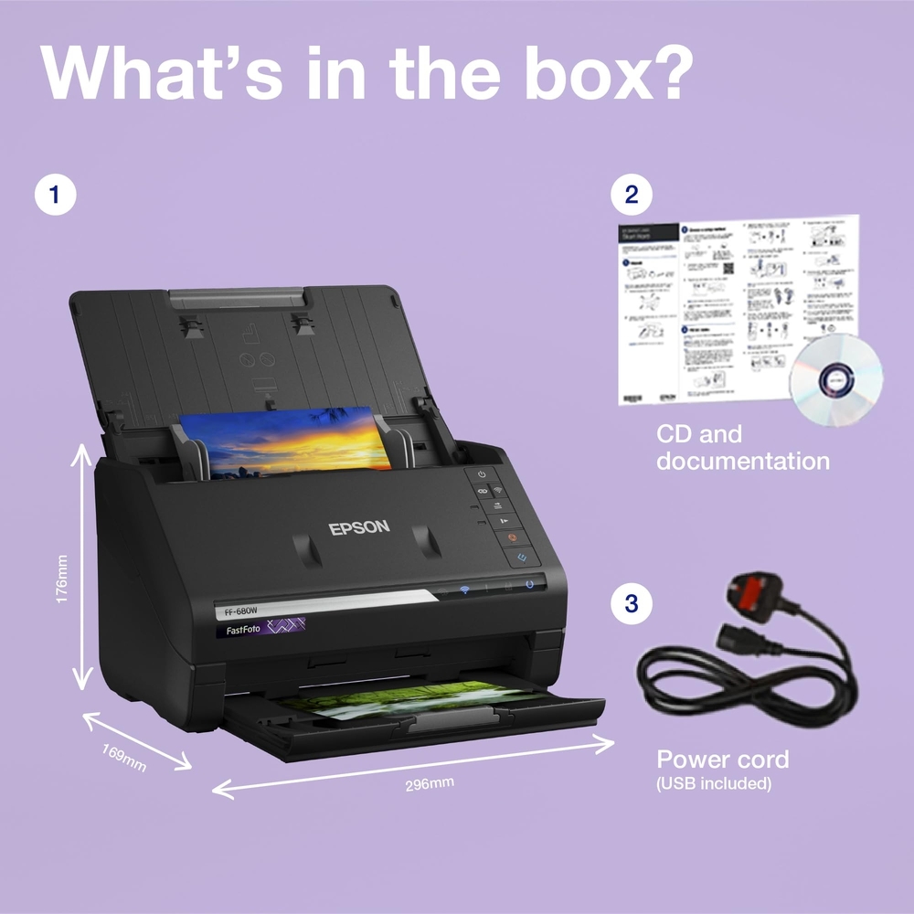 ماسح ضوئي ابسون FastFoto FF-680W لاسلكي عالي السرعة