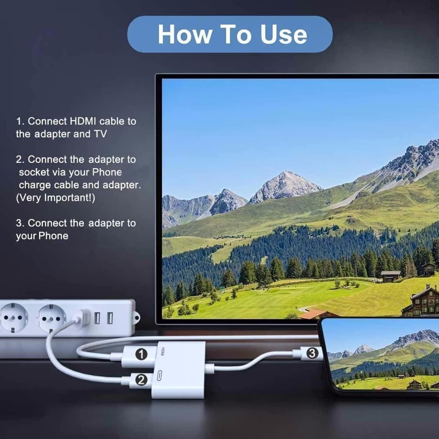 محول Apple Lightning إلى HDMI Digital AV معتمد من Apple MFi