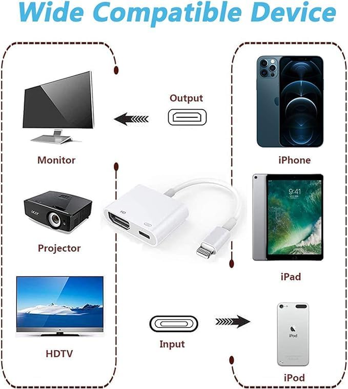 محول Apple Lightning إلى HDMI Digital AV معتمد من Apple MFi